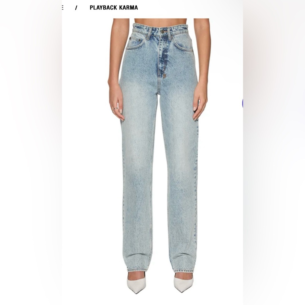 Ksubi Playback Karma Relaxed Fit Straight Leg High Rise Size 26 100% Cotton